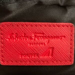 SALVATORE FERRAGAMO Parfume black zip close bag LNWOT